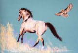 05 - Wendy Britton - Yellow Horse with Eagle Owl - Pastel.JPG